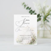 Waterverf Trouwjurk & Blush Garden Bridal Informatiekaartje (Staand voorkant)