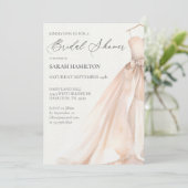 Waterverf Trouwjurk Bruidsdouche Uitnodiging (Staand voorkant)