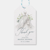 Waterverf trouwjurk dank u Vrijgezellenfeest Cadeaulabel (Voorkant)