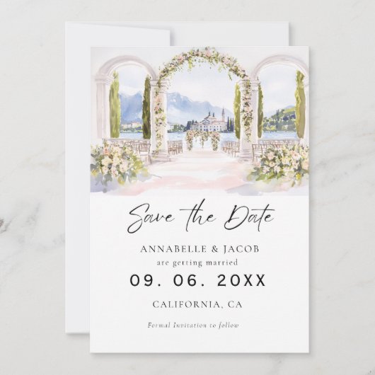 Waterverf Trouwlocatie Save the Date (Voorkant)