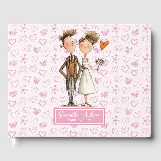 Waterverf Trouwpaar Grappig Gastboek Gastenboek (Voorkant)