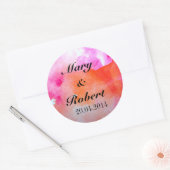 Waterverf Trouwprint Ronde Sticker (Envelop)