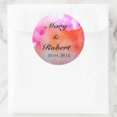 Waterverf Trouwprint Ronde Sticker (Tas)