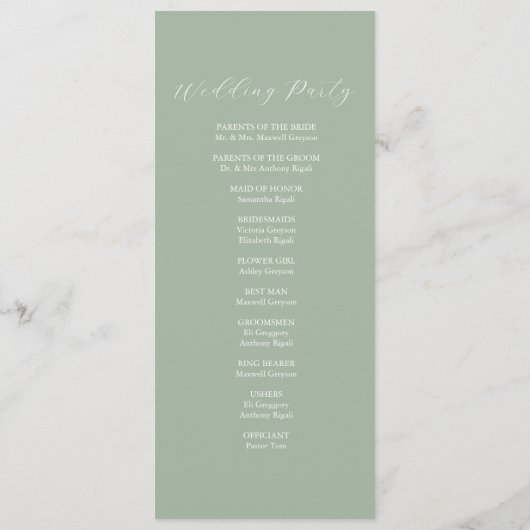 Waterverf Trouwprogramma Lavendel Flowers Programmakaart (Achterkant)