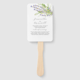 Waterverf Trouwprogramma's Lavendel Florals Handwaaier