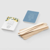 Waterverf Trouwprogramma's Stoffig Blauw & Geel Handwaaier (Niet-gemonteerd)