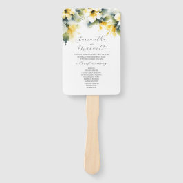 Waterverf Trouwprogramma's Stoffig Blauw & Geel Handwaaier