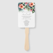 Waterverf Trouwprogramma's Tropische Hibiscus Handwaaier (Voorkant)