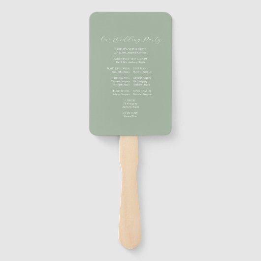 Waterverf Trouwprogramma's Wildflower Thema Handwaaier (Achterkant)