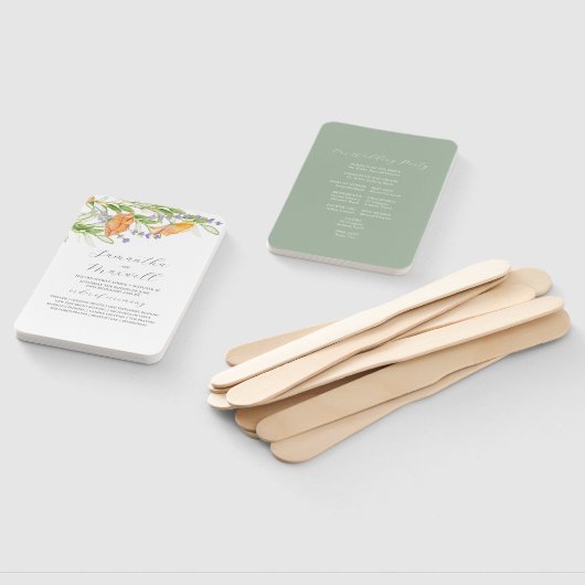 Waterverf Trouwprogramma's Wildflower Thema Handwaaier (Niet-gemonteerd)