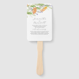 Waterverf Trouwprogramma's Wildflower Thema Handwaaier