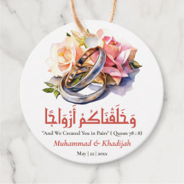 Waterverf trouwring islamitisch citaat Nikah Bedankjes Labels