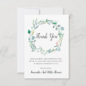 Waterverf trouwt met bladeren en knoppen Hartelijk Bedankkaart (Voorkant)