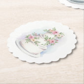 Waterverf Trouwtaart Papier Onderzetters (Gekanteld)