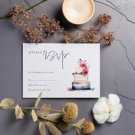 Waterverf Trouwtaart RSVP-kaart RSVP Kaartje