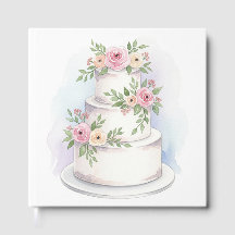 Waterverf Trouwtaart Trouwdag Gastboek