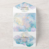 Waterverf trouwuitnodiging/rsvp/menu. all in one uitnodiging (Buitenkant)