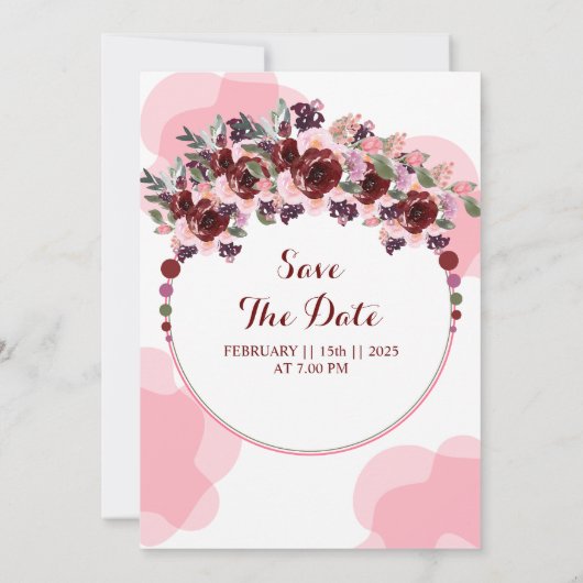 Waterverf trouwuitnodigkaart Luxe Sjabloon Kaart (Achterkant)