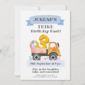 Waterverf truck derde verjaardagsfeest met speels kaart (Voorkant)