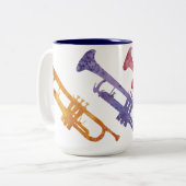 Waterverf Trumpets Tweekleurige Koffiemok (Voorkant links)