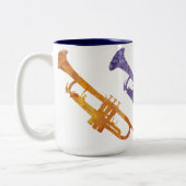 Waterverf Trumpets Tweekleurige Koffiemok (Links)