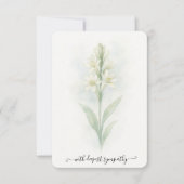Waterverf Tuberose Condoleancekaart (Voorkant)