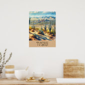 Waterverf Tucson en Saguaro Poster (Keuken)