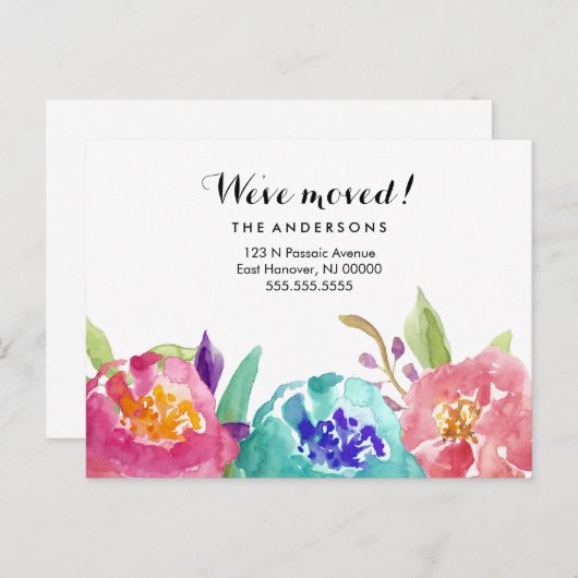 Waterverf tuin aankondigingskaart (Voorkant / Achterkant)