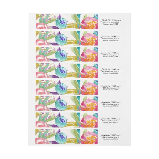 Waterverf tuin adreslabel wikkel (Vel)