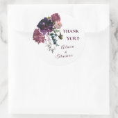 Waterverf Tuin Bloemen Boho Bourgogne Bedankt Ronde Sticker (Tas)