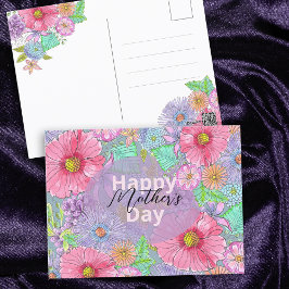 Waterverf Tuin Bloemen Botanische Moederdag Briefkaart