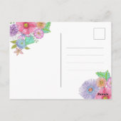 Waterverf Tuin Bloemen Botanische Moederdag Briefkaart (Achterkant)