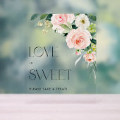 Waterverf Tuin Bloemen Bruiloft Liefde is Zoet Acryl Bord (Neutraal)