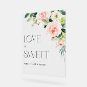 Waterverf Tuin Bloemen Bruiloft Liefde is Zoet Acryl Bord (Hoek)