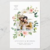 Waterverf Tuin Bloemen Foto Save the Date (Voorkant)