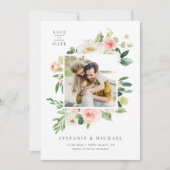 Waterverf  Tuin Bloemen Foto Save The Date (Voorkant)