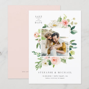 Waterverf  Tuin Bloemen Foto Save The Date