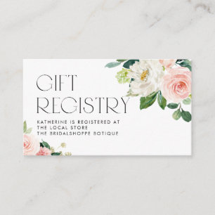 Waterverf  Tuin Bloemen Gift Registry Informatiekaartje
