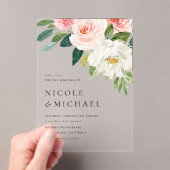 Waterverf  Tuin Bloemen Lente Bruiloft Acryl Uitnodigingen (Insitu (Draagbaar))