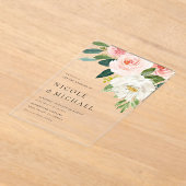 Waterverf  Tuin Bloemen Lente Bruiloft Acryl Uitnodigingen (Laagn)