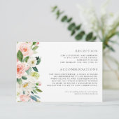 Waterverf Tuin Bloemen Lente Bruiloft Details Informatiekaartje (Staand voorkant)