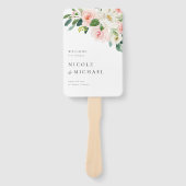 Waterverf Tuin Bloemen Lente Bruiloft Handwaaier (Voorkant)