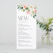 Waterverf  Tuin Bloemen Lente Bruiloft Menu (Staand voorkant)