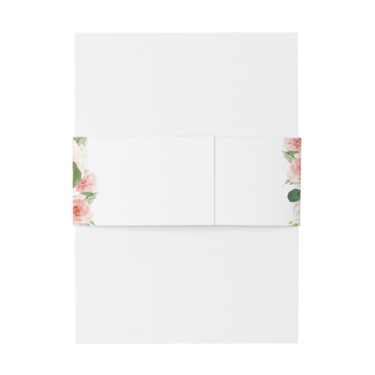 Waterverf Tuin Bloemen Lente Bruiloft Monogram Uitnodigingen Wikkel (Achterkant Voorbeeld)