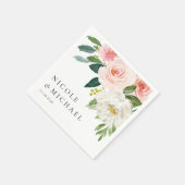 Waterverf  Tuin Bloemen Lente Bruiloft Servet (Hoek)