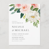Waterverf  Tuin Bloemen Lente Bruiloft Uitnodiging Briefkaart (Voorkant)
