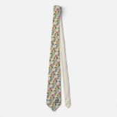 Waterverf Tuin Bloemen Monogrammed Necktie Stropdas (Voorkant)