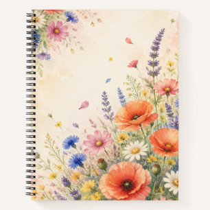 Waterverf Tuin Bloemen Notitieboek