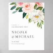 Waterverf  Tuin Bloemen Verlovingsfeest Poster (Voorkant)