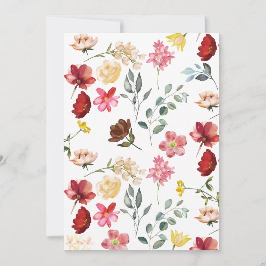 Waterverf Tuin Bloemen Vrijgezellenfeest Kaart (Achterkant)